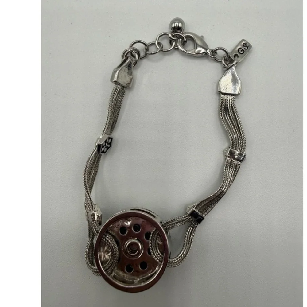 Vintage Silver‎ Tone Decor Charm Bracelet Women Boho Floral Medallion Antique